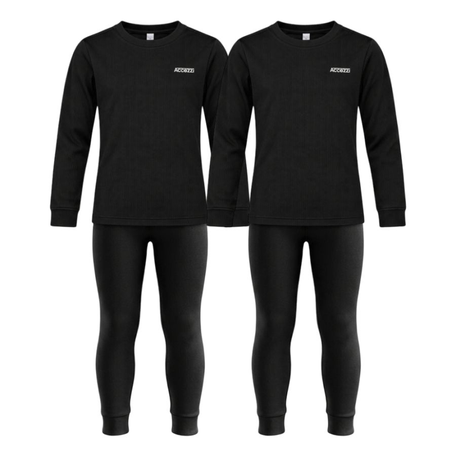 Accezzi Baselayer, skiundertøj, 2 sæt, junior, sort Accezzi Baselayer, skiundertøj, 2 sæt, junior, sort