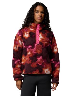 Columbia Helvetia II Printed Cropped Half Snap Dame M Red Oxide/Dyeflower Fleece