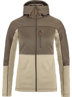 Fjällräven Abisko Trail Fleece W-fossil / suede brown-L - Fleecejakker og softshell
