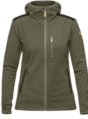 Fjällräven Keb Fleece Hoodie Woman-laurel green / deep forest-L