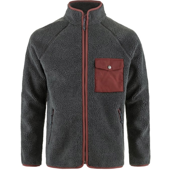 Fjällräven Vardag Pile Fleece Men-dark grey / maroon-S Fjällräven Vardag Pile Fleece Men-dark grey / maroon-S