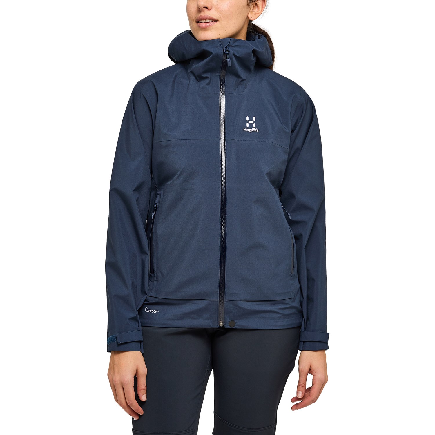 Haglöfs Front Proof Jacket Dame XS Blå Skaljakker Haglöfs Front Proof Jacket Dame XS Blå Skaljakker
