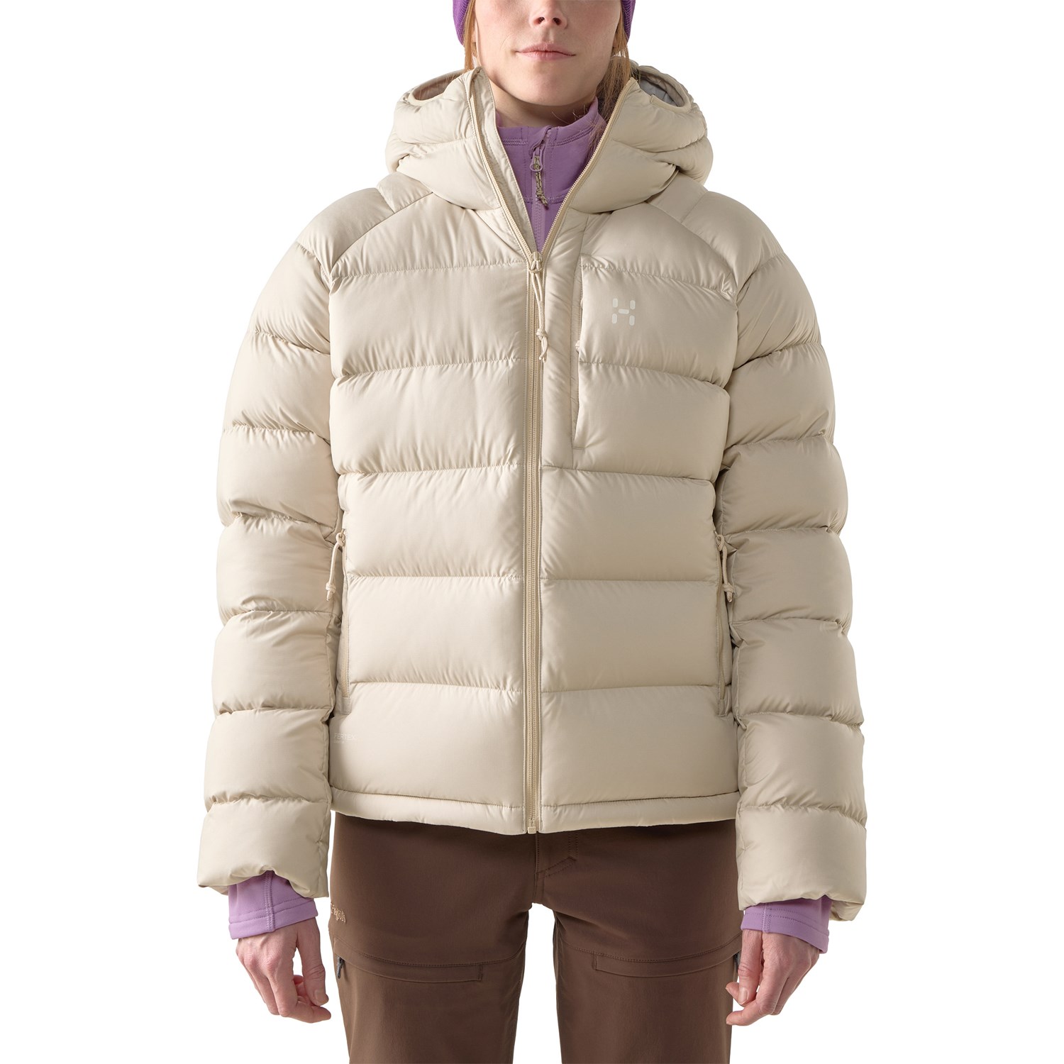 Haglöfs Rosson Down Hood Dame L Beige Dunjakker Haglöfs Rosson Down Hood Dame L Beige Dunjakker