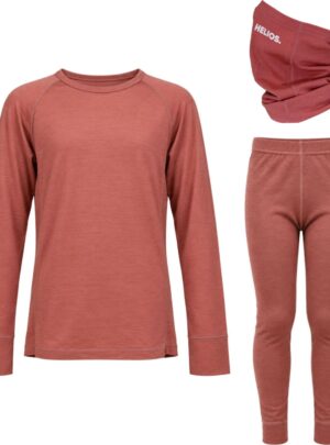 Helios Merino One, sæt + halsedisse, Junior, lyserød