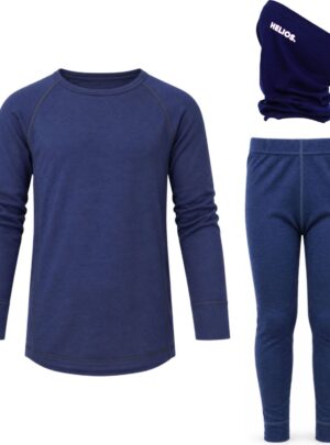 Helios Merino One, sæt + halsedisse, Junior, navy