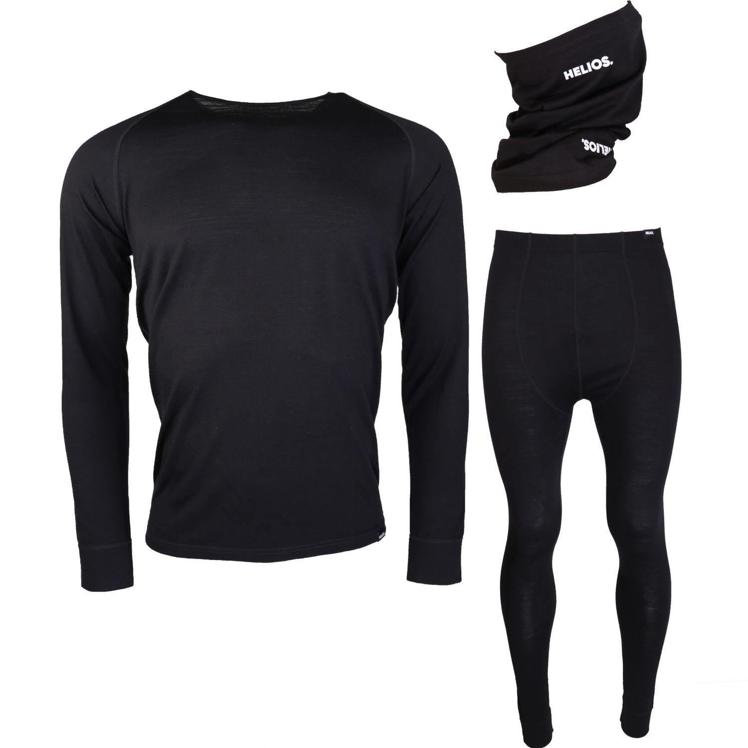 Helios Merino One, sæt + halsedisse, herre, sort Helios Merino One, sæt + halsedisse, herre, sort