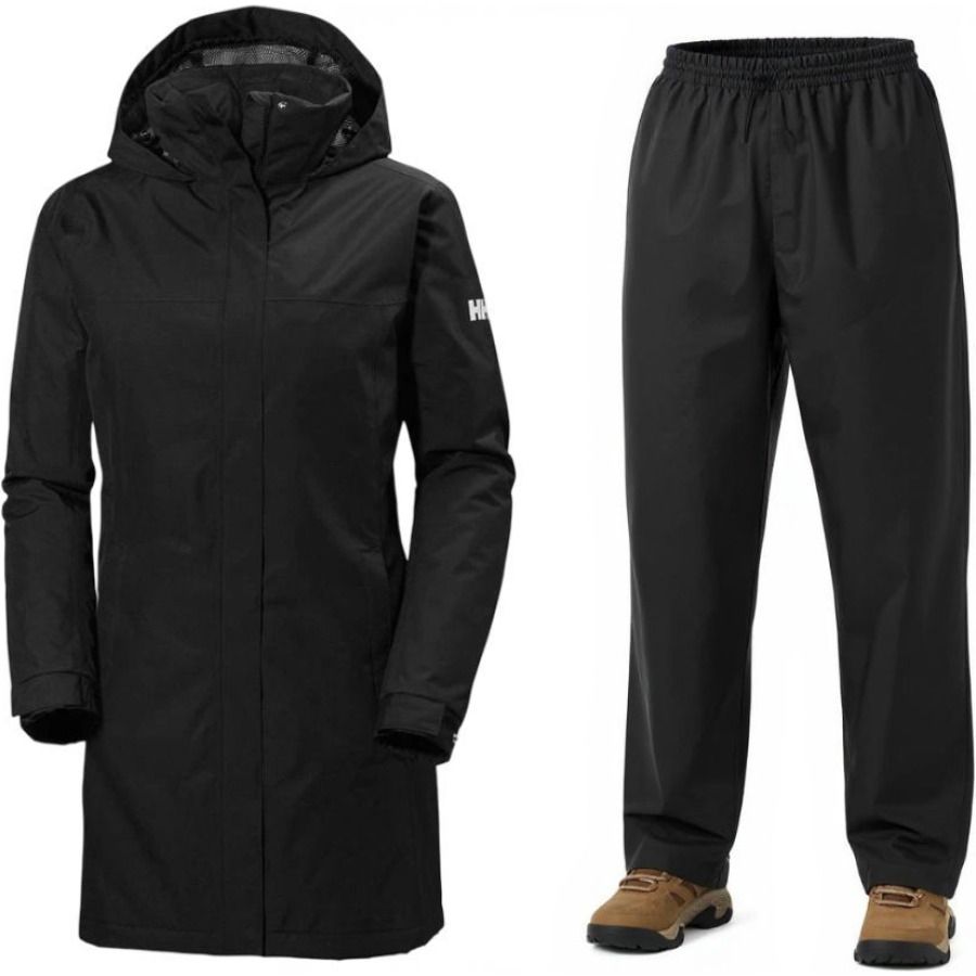 Helly Hansen Aden/HH regnsæt, dame, sort Helly Hansen Aden/HH regnsæt, dame, sort