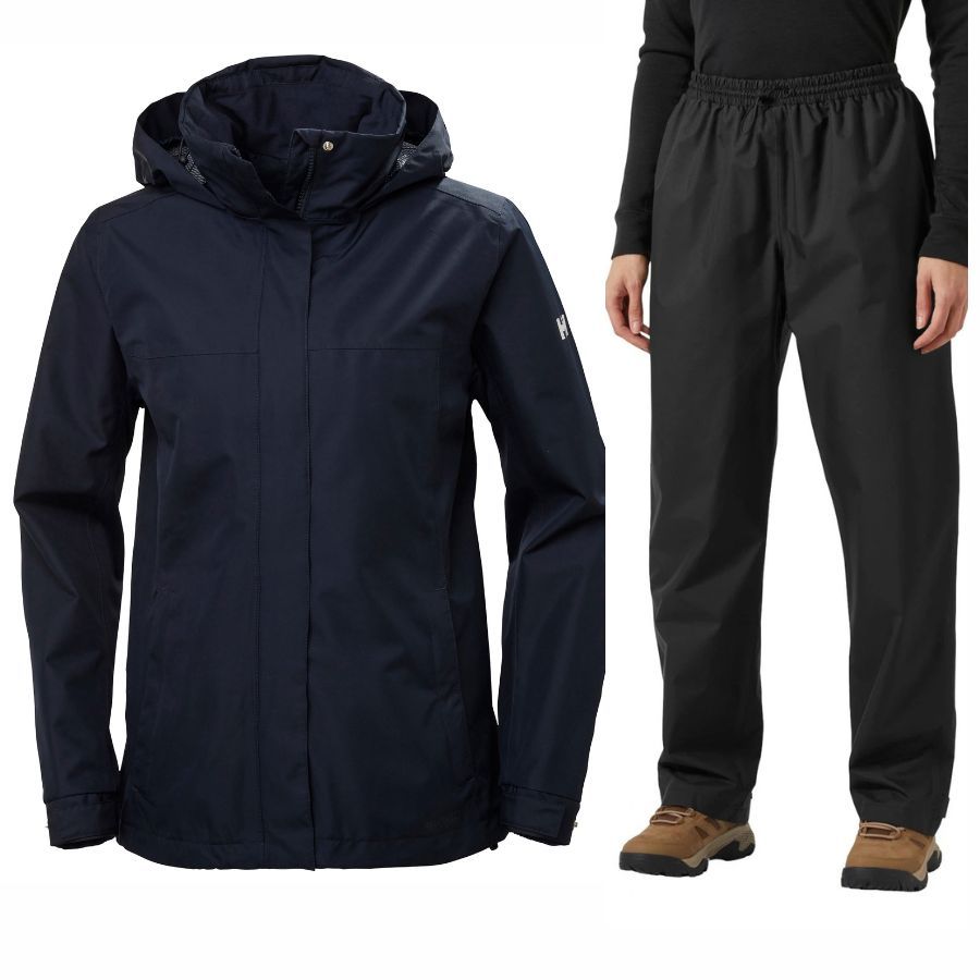 Helly Hansen HH Rain/Aden regnsæt, dame, sort/blå Helly Hansen HH Rain/Aden regnsæt, dame, sort/blå