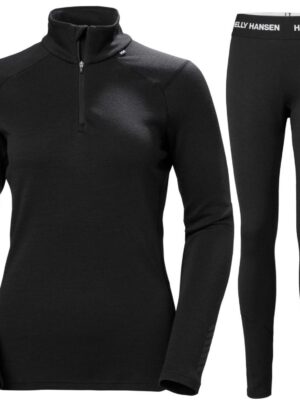 Helly Hansen Lifa Merino Midweight H/Z, sæt, dame, sort
