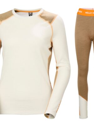 Helly Hansen Lifa Merino Midweight Sæt, dame, hvid/brun