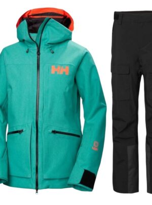 Helly Hansen Powderqueen 3.0/Switch Cargo 2.0 skisæt dame, grøn/sort