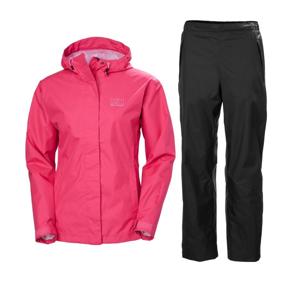 Helly Hansen Seven J Regnsæt, dame, pink/sort Helly Hansen Seven J Regnsæt, dame, pink/sort