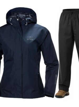 Helly Hansen Seven J/HH Rain regnsæt, dame, mørkeblå/sort