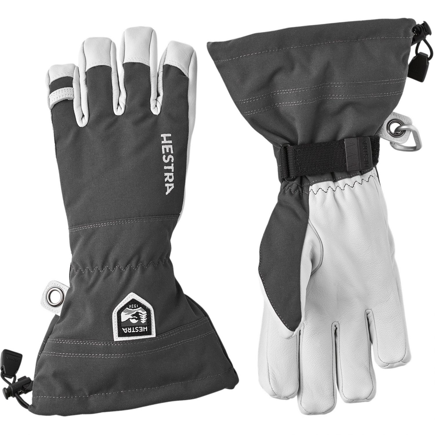 Hestra Army Leather Heli Ski, skihandsker, grå Hestra Army Leather Heli Ski, skihandsker, grå