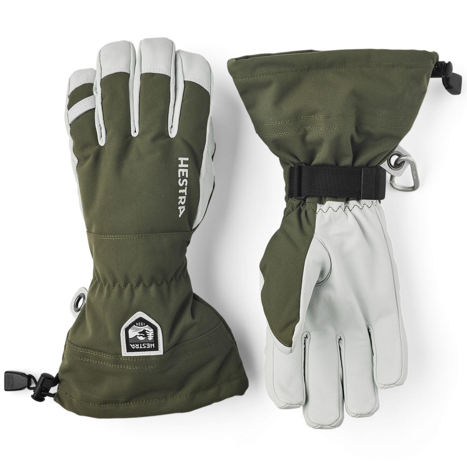 Hestra Army Leather Heli Ski, skihandsker, grøn Hestra Army Leather Heli Ski, skihandsker, grøn