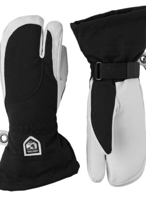 Hestra Heli Ski 3-Finger Skihandsker Dame 5 Hvid/Sort Handsker & luffer