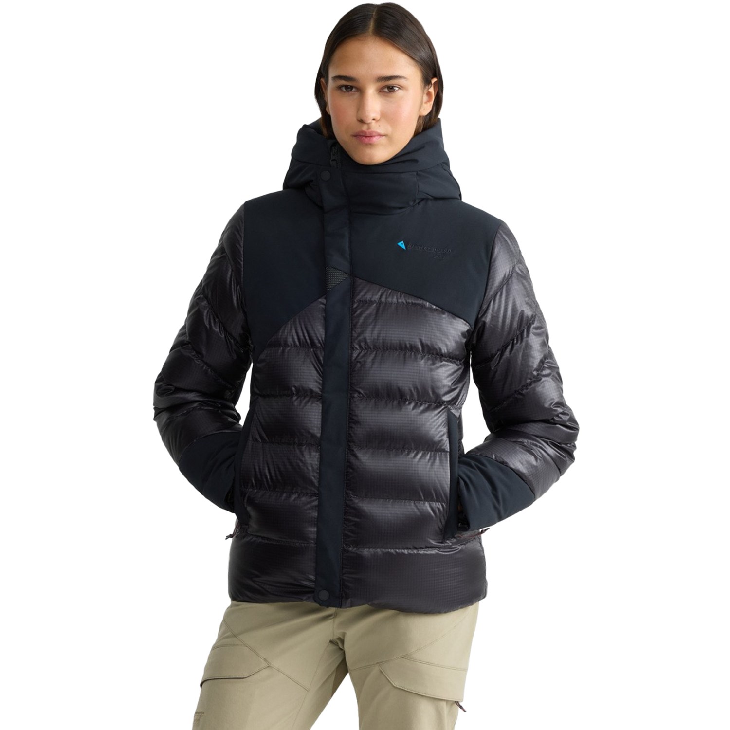 Klättermusen Rå Hood Jacket Dame S Grå/Sort Dunjakker Klättermusen Rå Hood Jacket Dame S Grå/Sort Dunjakker