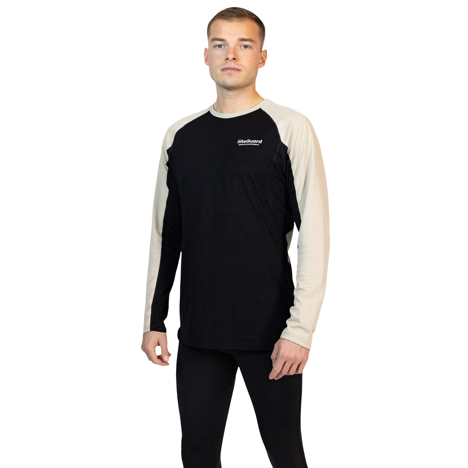 Liiteguard Merino Hybrid Long Sleeve, herre, sort/beige Liiteguard Merino Hybrid Long Sleeve, herre, sort/beige