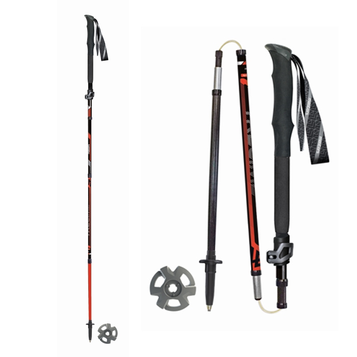 Masters Trecime Tour vandrestav, black/red Masters Trecime Tour vandrestav, black/red