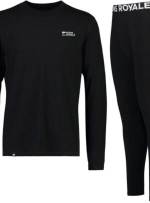 Mons Royale Cascade Merino Base Layer Sæt, herre, sort