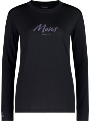 Mons Royale Yotei Merino Classic Long Sleeve, skiundertrøje, dame, sort