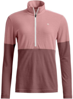 Ortovox 185 Rock'n'Wool Zip Neck, dame, lyserød