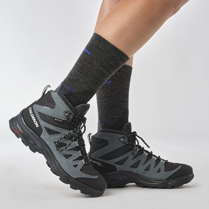 Salomon X Ward Leather Mid GTX Women, india ink/black Salomon X Ward Leather Mid GTX Women, india ink/black