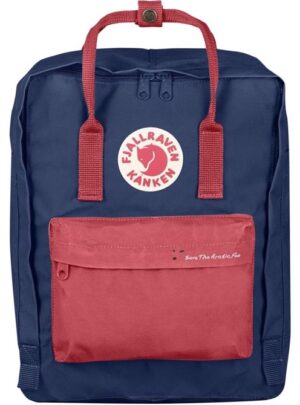 Save the Arctic Fox Kånken, royal blue-peach pink