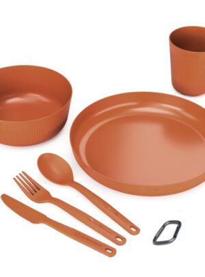 Sea to Summit Summit Camp Dinnerware Set w/ Mesh Sack-burnt orange