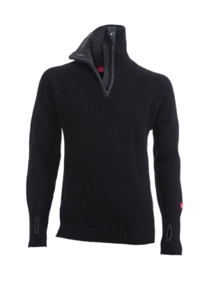 Uld sweater - Ulvang Rav Zip - 100% uld - Sort (XS & S tilbage)