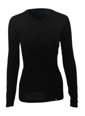 Uldundertrøje dame - 100% merino uld - Treklife - Sort