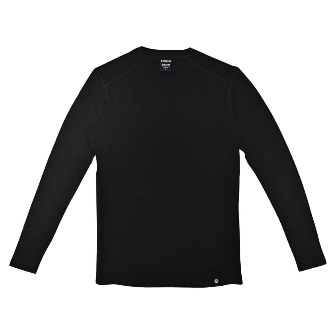 Uldundertrøje herre - 100% merino uld - Treklife - Sort Uldundertrøje herre - 100% merino uld - Treklife - Sort