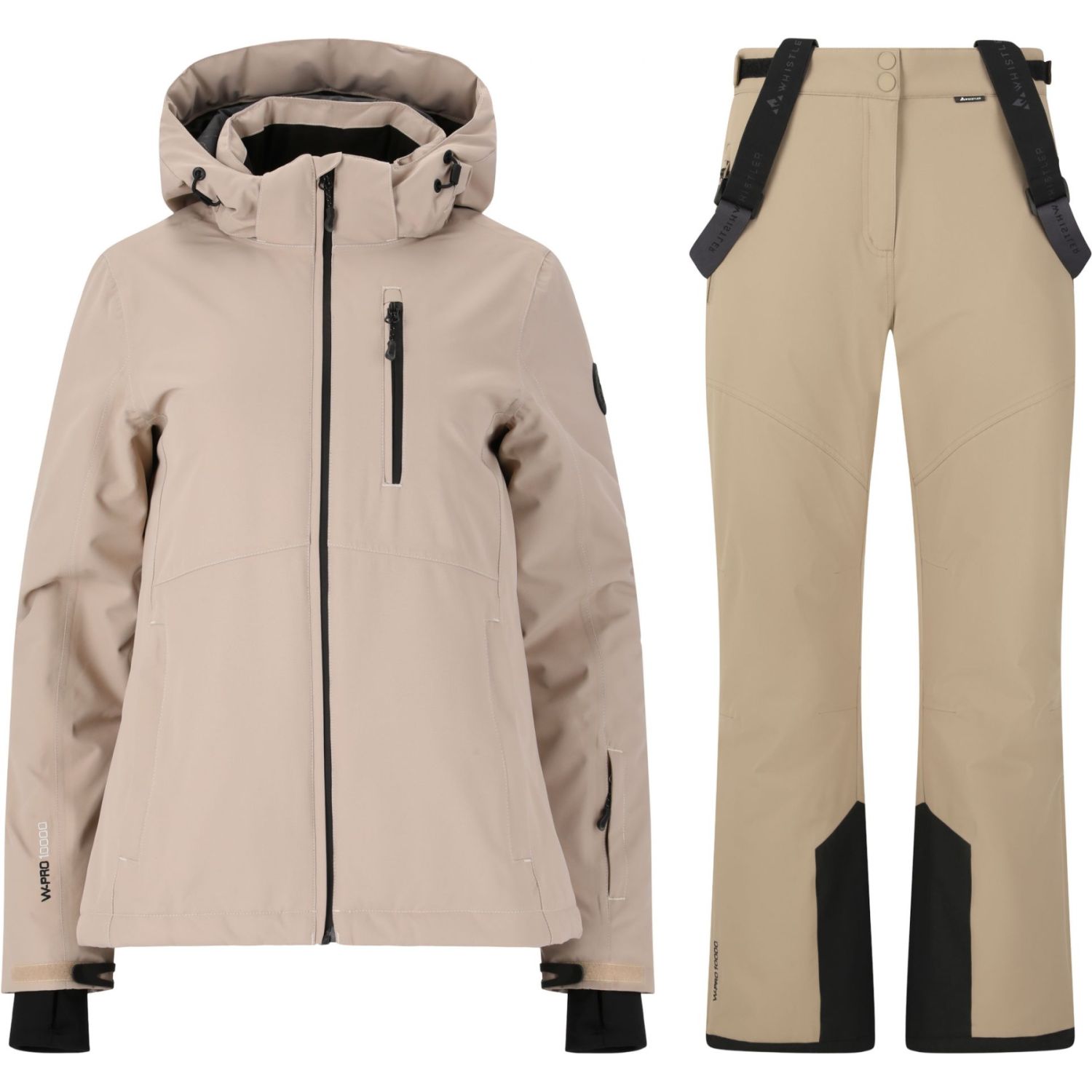 Whistler Drizzle skijakke/skibukser regnsæt, dame, beige Whistler Drizzle skijakke/skibukser regnsæt, dame, beige