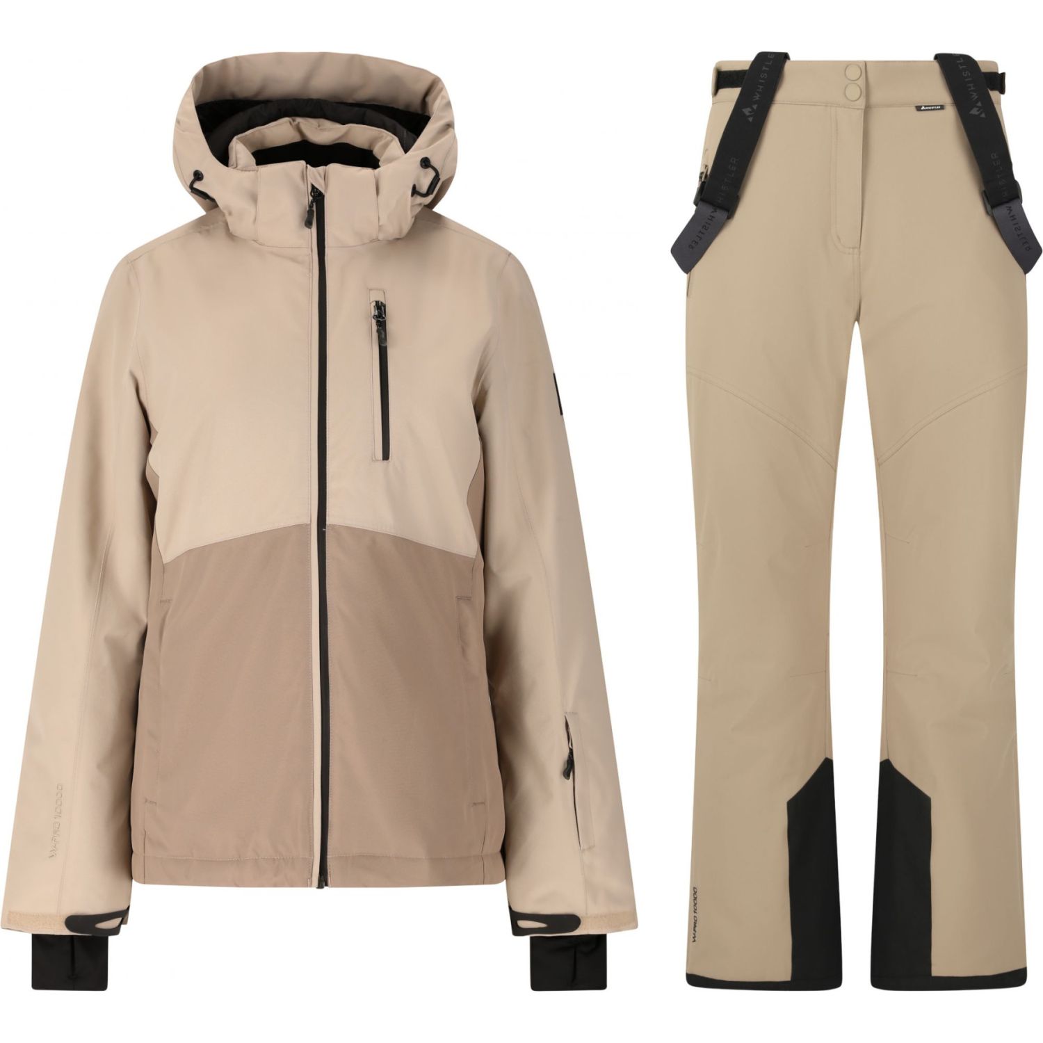 Whistler Drizzle skijakke/skibukser sæt, dame, beige Whistler Drizzle skijakke/skibukser sæt, dame, beige